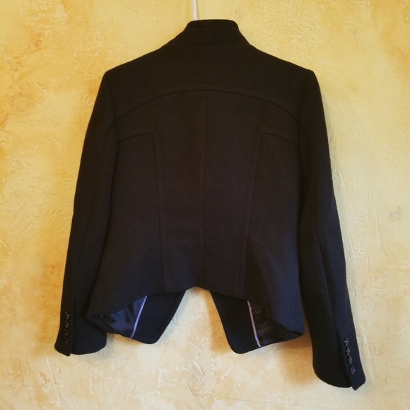 Pink Martini Black Wool Blend Asymmetrical Jacket - Picture 3 of 9